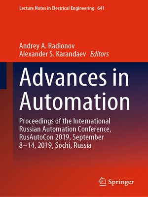 cover image of Advances in Automation